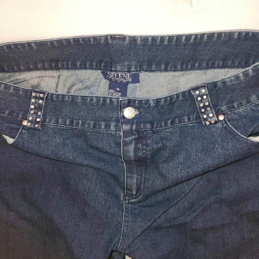 Selene Ladies' Jeans with shimmering bling in size 14/ Tall   36" waist